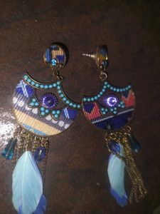 Boho Feather Drop Earrings