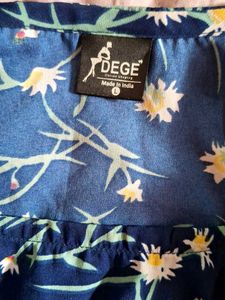 Navy Floral Cold Shoulder top