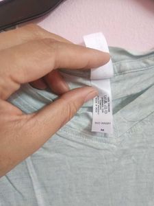 Light Blue Cold Shoulder Top
