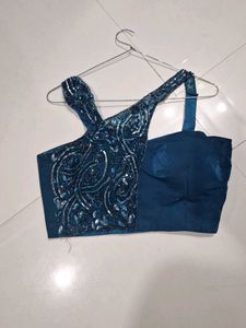 Designer Teal Blue Lehenga saaree