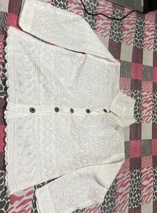 Elegant White Chikankari Top