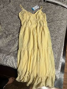 Yellow Tiered Maxi Dress size M