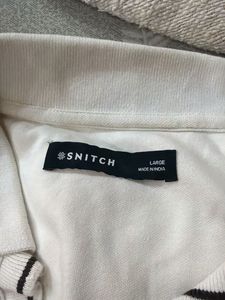 SNITCH Men's White Polo T-Shirt