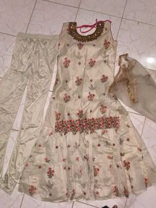 Elegant Cream Kurta Set with Dupatta