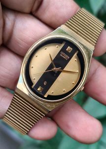 Vintage Citizen Sleek Quartz Gold Watch