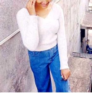 White Fuzzy Knit Sweater