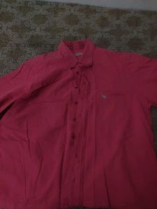 Men’s Burberry London Magenta Red Long-Sleeve Butt