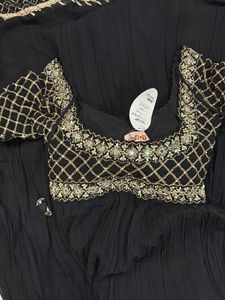 Black Sequined Layered Lehenga Choli Set