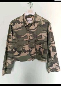 Camo Studded Cropped Jacket
