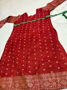 Red Kurta with Yellow Palazzo and Dupatta