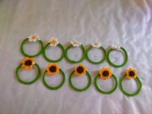 Handmade Crochet Sunflower Keychains