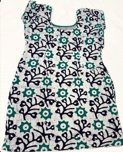 Green Batik Printed Kurta Set