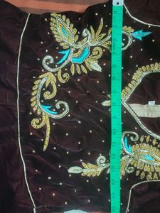 Elegant Embroidered velvet Ethnic Gown