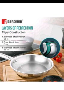 Bergner Fry Pan Triple Steenless Steels