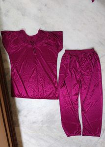 Satin Night Suit Set