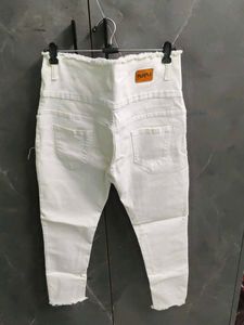 High Waisted White Jeans
