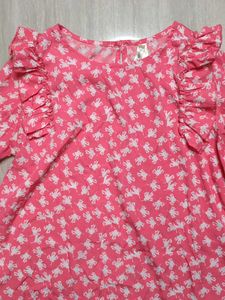 Cute Pink Bunny Print Long Sleeve Top