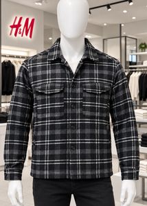 H&M Men's Plaid Flannel Shirt Jacket