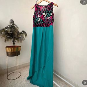 Geometric Print Maxi Dress