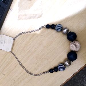Chunky Blue Beaded Statement Necklace