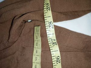 Brown Wrap Long Sleeve Top