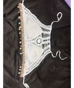 Crochet Bikini Top with Shell Accents combo
