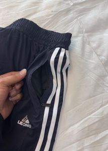 Navy Sports Shorts with Side Stripes