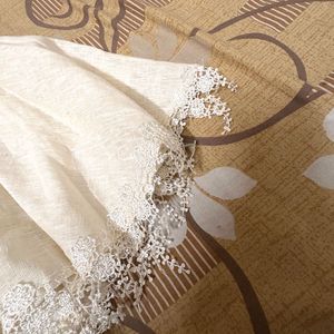 Lace Trimmed White Ethnic Skirt