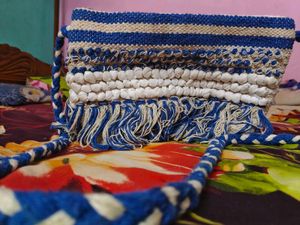 College like beg ....Boho Blue & White Striped Sli