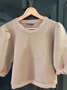 Round Neck Puff Sleeve Sweatshirt Top, Bust- 34/36