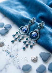 Stunning Blue Chandelier Earrings