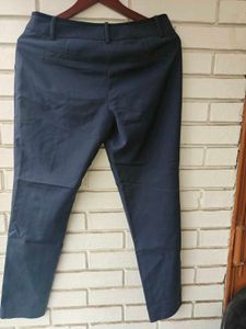 Navy Blue Cropped Trousers