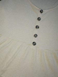 Cream Waffle Knit Tiered Tank Top