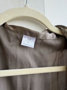 Satin Ruched Wrap Dress