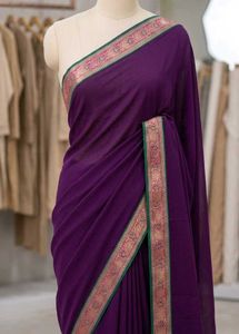 Elegant Purple Silk Saree (without blouse)