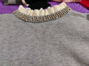 Prettiest Gray Embellished Sweater