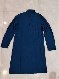 Festive Men's Blue Embroidery Kurta