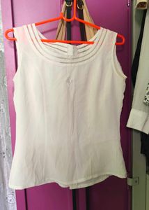 Elegant Cream Sleeveless Top