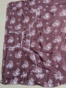 green, yellow, brown cotton nighty