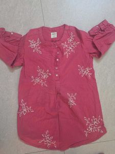Pink Embroidered Kurta