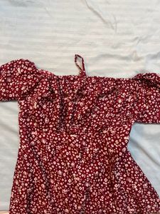Floral Print Off-Shoulder Dress