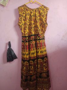 Vibrant Yellow Ethnic Maxi Dress