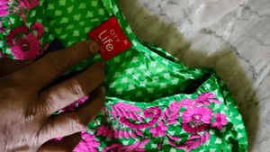 Green Embroidered Kurta