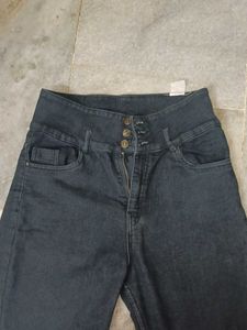 High Waisted Black Denim Jeans