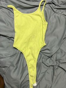 Neon Yellow Thong Bodysuit