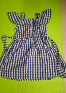 Blue Gingham Cold Shoulder Dress