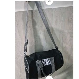45.Black Duffel Bag with Quote