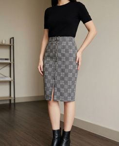 Plaid Pencil Skirt
