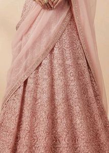 Elegant Pink Embellished Dress Fabric