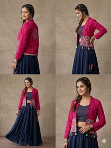 Party Wear Indo-Western Koti Style Georgette Skirt